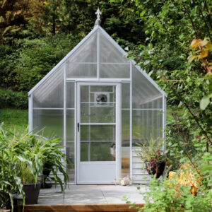 Cape Cod by Cross Country in 8'x12' with glass sidewalls and twinwall polycarbonate roof