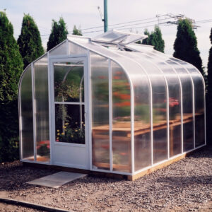 Pacific Greenhouse by Cross Country with twinwall glazing in 8'x10' size