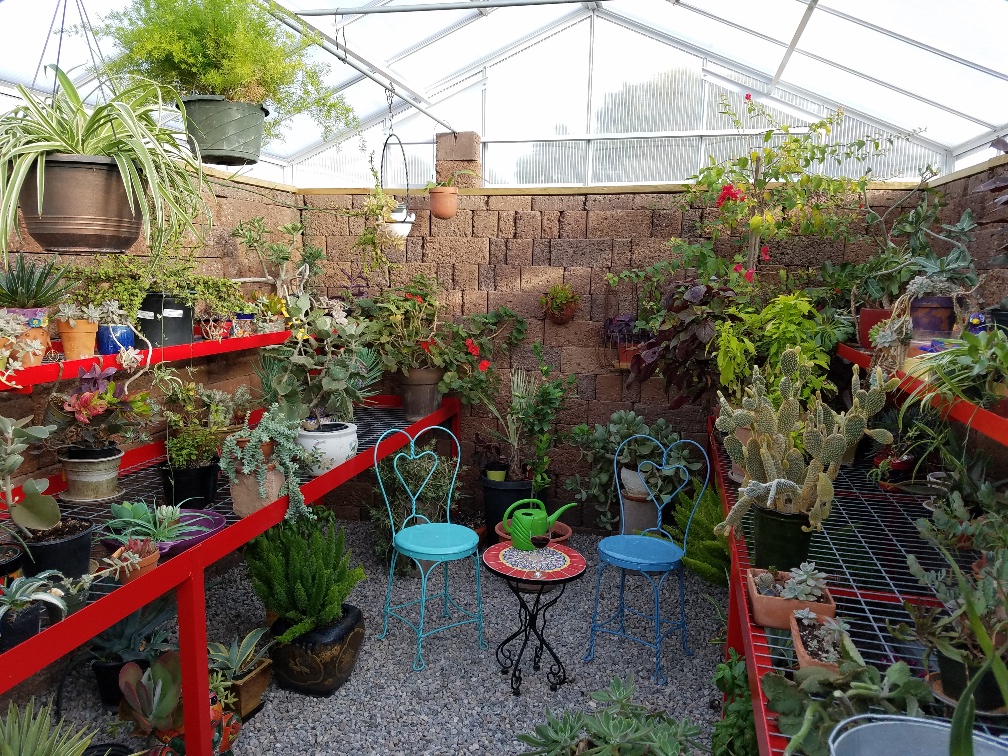 Interior growing space of a Walipini ungerground greenhouse