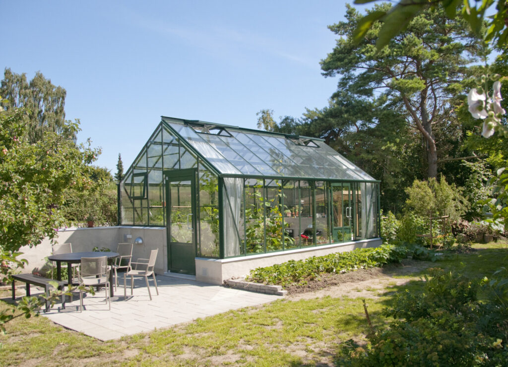 Custom Cross Country Cottage 12x20 Double Glass Greenhouse with varied sidewall height